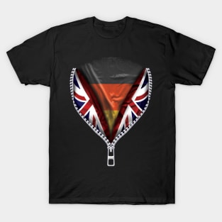 German Flag  Germany Flag zipped British Flag - Gift for German From Germany T-Shirt